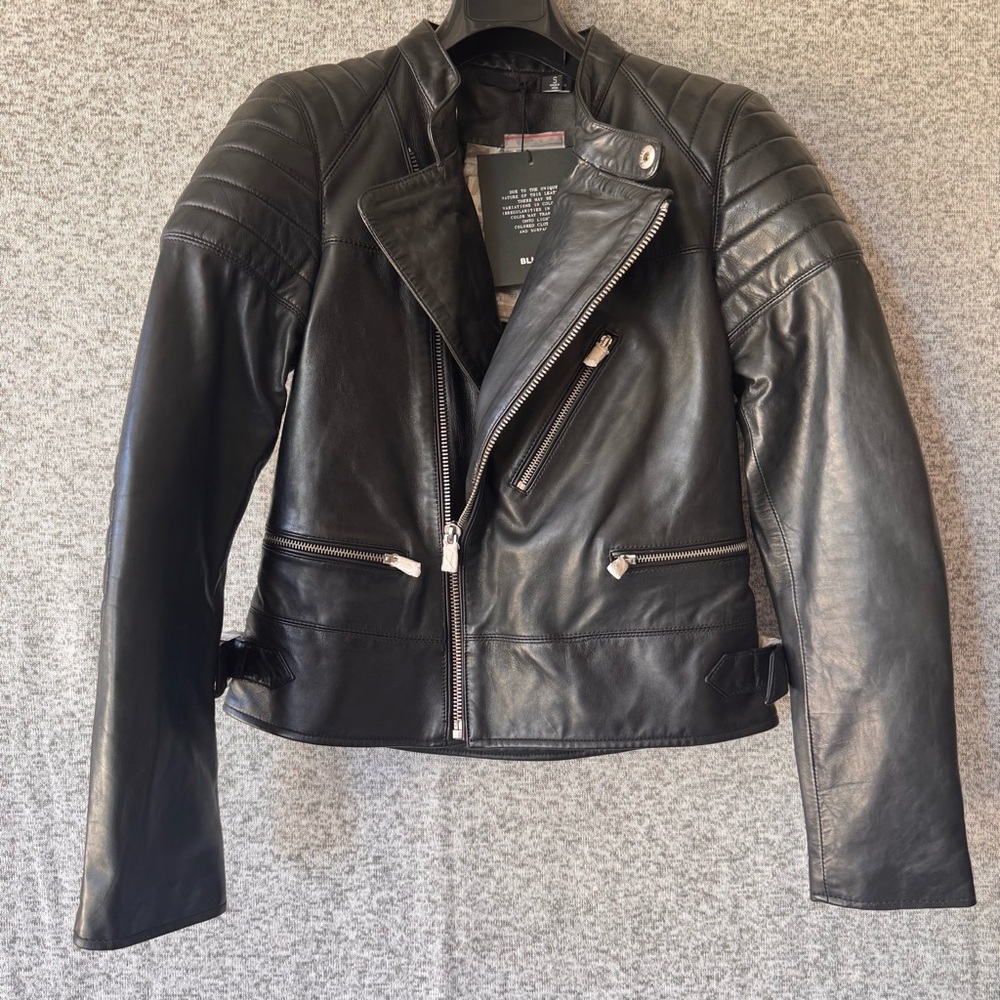 NWT 🔥 BLK DNM Quilted Black Leather Jacket